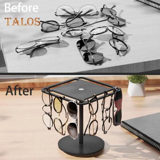 360 Degrees Rotating Sunglasses Organizer Single/Dual Layer Clear Acrylic Glasses Storage Rack Space Saving Heavy Duty Eyewear Display Stand Holder