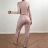 Womens Floral Print Pajama Set Long Sleeve Top Pants Comfortable Lounge Wear Home Hotel Outdoor
