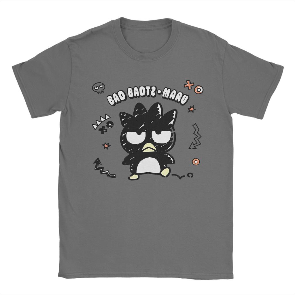 T-shirt da Uomo Anime Bad Badtz Maru Maglietta Casual a Manica Corta Girocollo 100% Cotone Taglie Forti