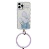Purple Tulip IPhone 14 Apple 15 Mobile Phone Case 12 Silicone Ring 16 Suitable for 11 Hanging Ring 13promax Soft