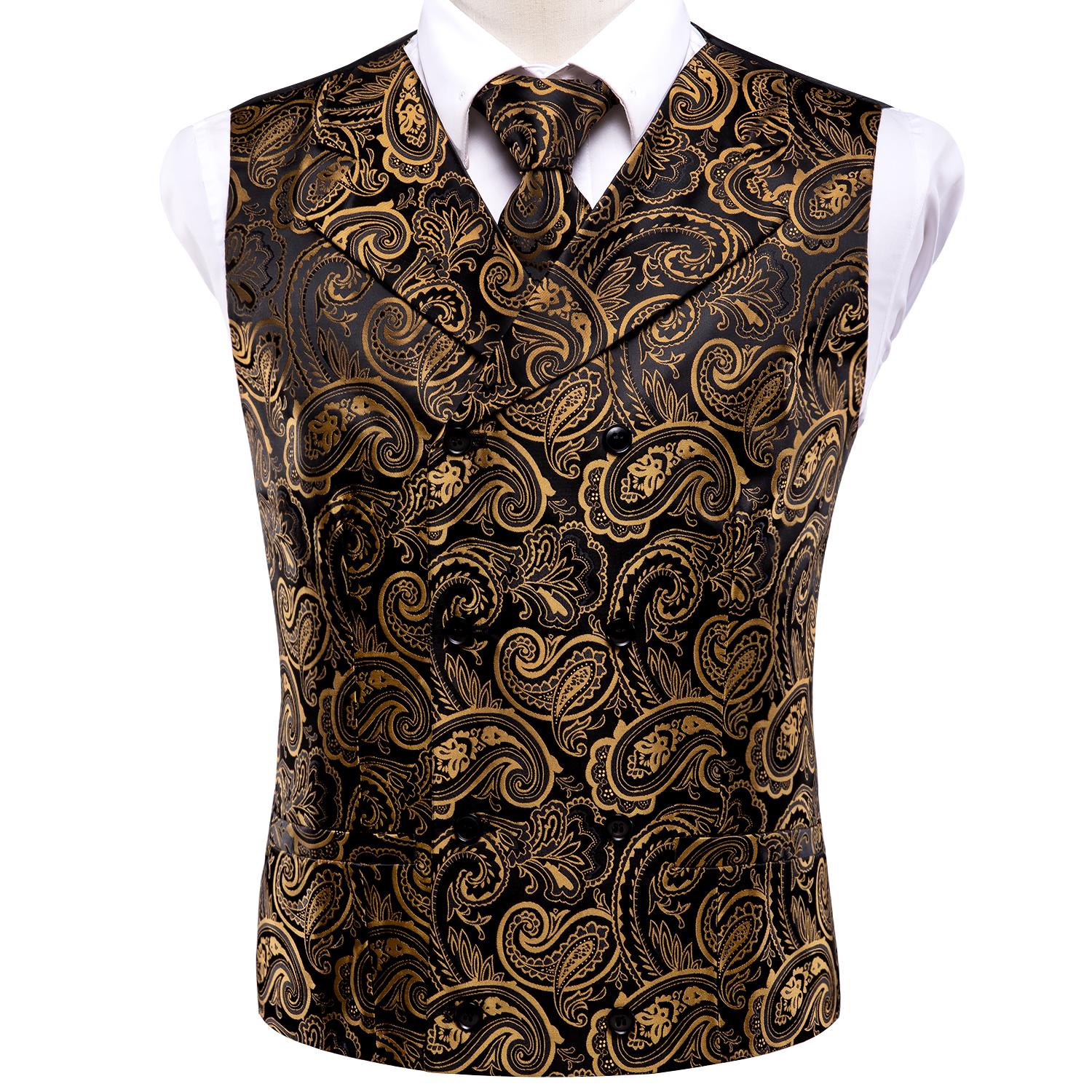 

Мужской шелковый викторианский жилет с узором пейсли, галстук, носовой платок, запонки, набор для свадьбы S