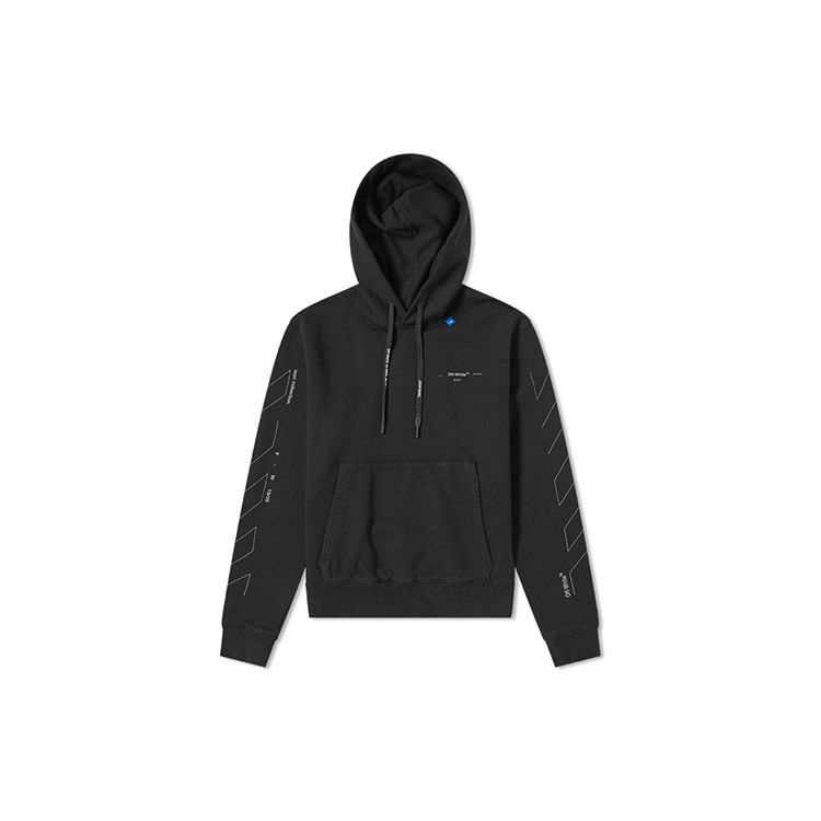 Off-White Fw19 Back Logo Print Crew Neck Sweatshirt Men Sweatshirt Black OMBB034E19E300031091