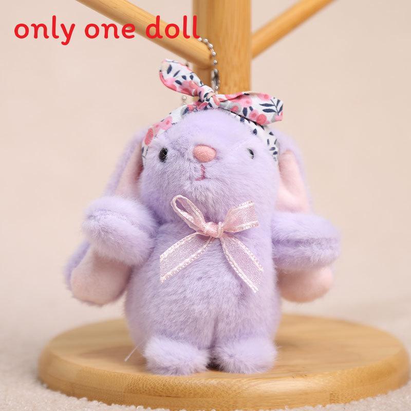 Plush Rabbit Keychain With Ribbon For Girls And Women Gift Accessory