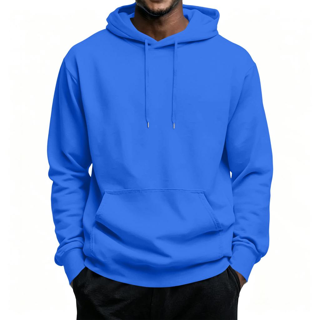 Men's Hooded Long Sleeve Casual Pullover Sweatshirt for Everyday Wear