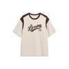Li Ning Sportmode Serie Buchstabendruck Rundhals Locker Kurzarm T-Shirt Unisex Oberteile Haferflocken-Grau AHST855-5