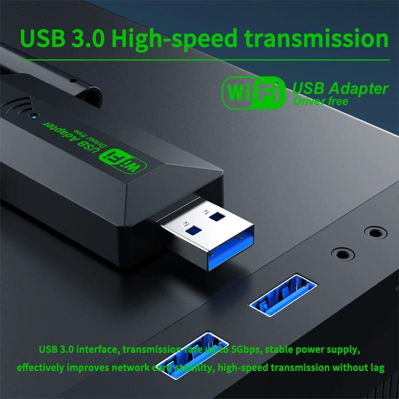1200 Mbps WiFi USB Adaptörü Çift Bant 2.4G + 5 Ghz Wi-Fi Dongle 4 Anten 802.11AC USB3.0 Yüksek Hızlı Kablosuz Ağ Kartı wifi Alıcısı PC/Dizüstü Bilgisayar