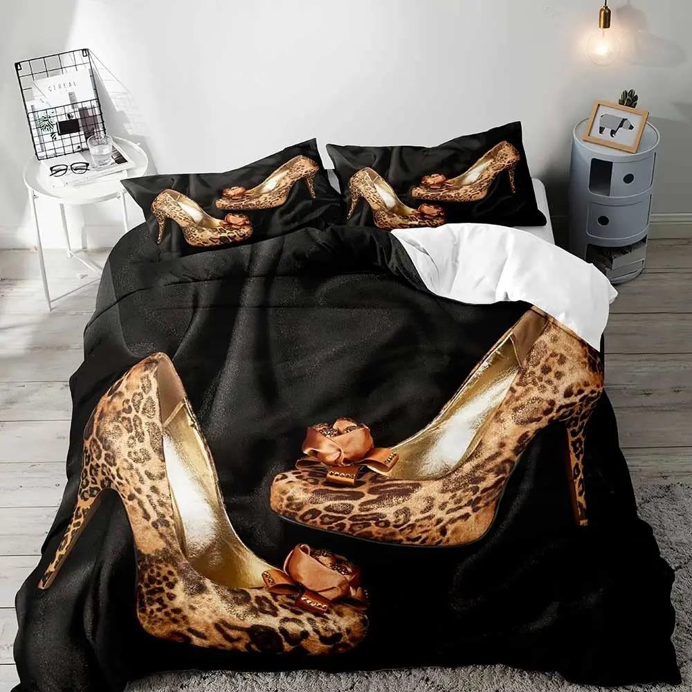 Luxury Leopard Duvet Cover Queen Bedding Sets, Black Comforter Quilt Cover, Cheetah Print Gifts for Men B