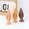 Silicone Candle Mold, Virgin Maria Sculpture Epoxy Gypsum Mould Home Decorations for DIY Handcrafts Resin Plaster Molds
