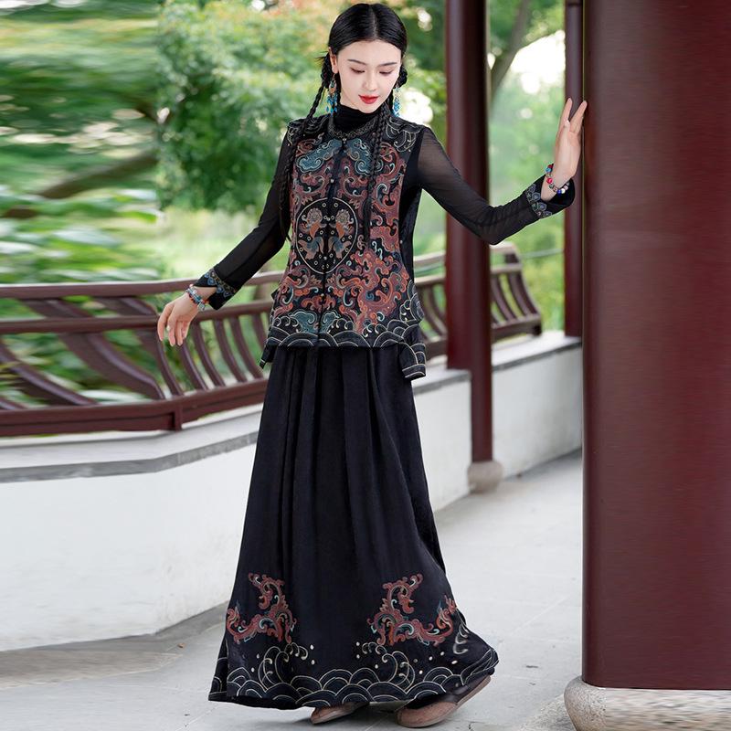 Women's Ethnic Style Heavy Embroidery Sleeveless Vest Jacket