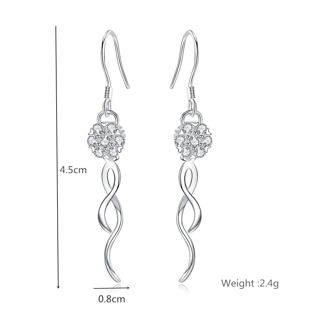 925 Sterling Silber Runde Perle 8mm AAA Zirkon Anhänger Perforierte Ohrringe Modischer Hochzeitsschmuck