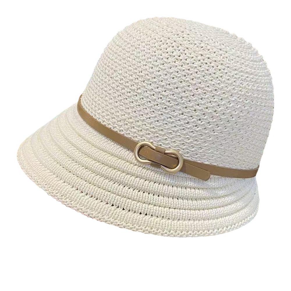 Fashion Wide Brim Straw Bucket Hat Breathable Lightweight Sun Hat Uv Protection Beach Hat Outdoor