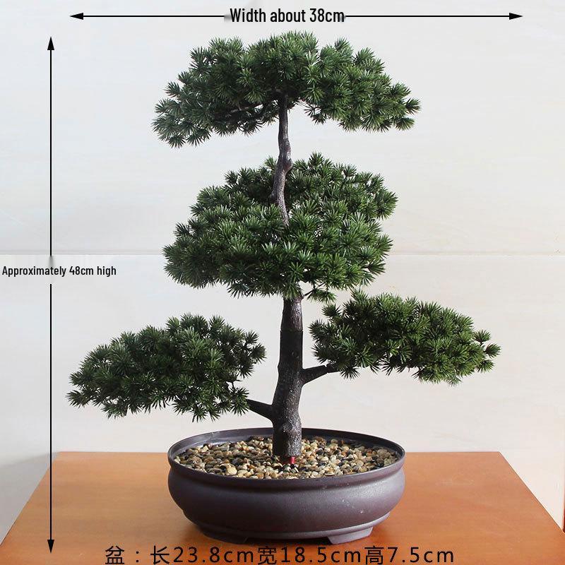 Umělé borové svatební květinové aranžmá: Zelený bonsaj penězovník pro domácí dekoraci