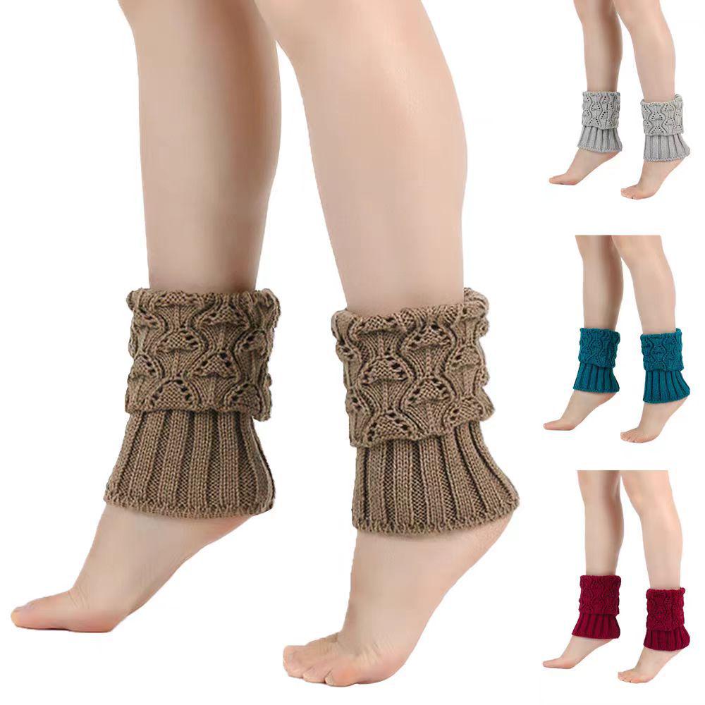 Women's Wool Knit Boot and Leg Warmers with Buttons