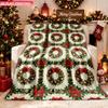 Blanket 1pc Holiday Themed Christmas Wreaths 2D-printed Flannel Throw Blanket-soft and Cozy Suitable for Use On the Sofa While Tra