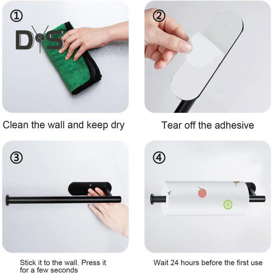 Suport pentru prosoape de hârtie montat pe perete rezistent la rugină Suport autoadeziv pentru prosoape de hârtie Organizator pentru hârtie