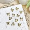 Acessórios para Nail Art Liga Mini Laço Fita Dourada Liga K Branca Decoração de Unha Simples Gravata Borboleta 3D