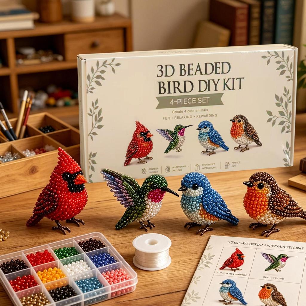 Kit Animale 3D con Perline Fatto a Mano Set Artigianale Artistico con Perline e Istruzioni Gioielli Creativi per Principianti Appassionati Casa Ufficio