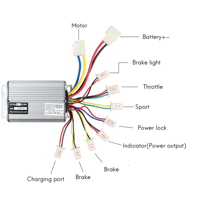 Controller per Bicicletta Elettrica 36V 48V 800W 1000W 30A CC a Spazzole Per E-Bike Scooter Skateboard Parte Adatta Batteria Motore Parte Motore