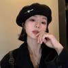 Love black beret children autumn and winter new octagonal painter big head circumference showing face small hat material