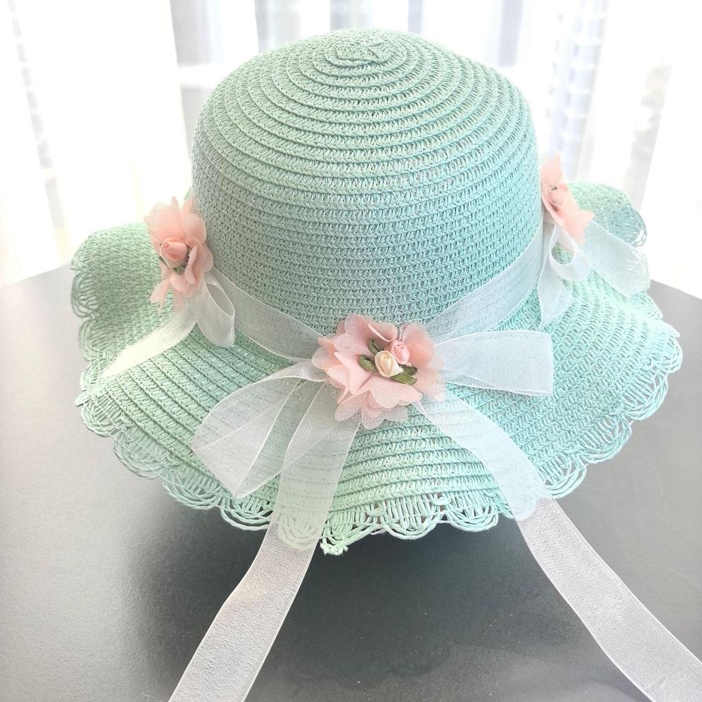 Hübscher Hirtinnen-Strohhut für Mädchen - Sommer-Sonnenschutz für Kinder