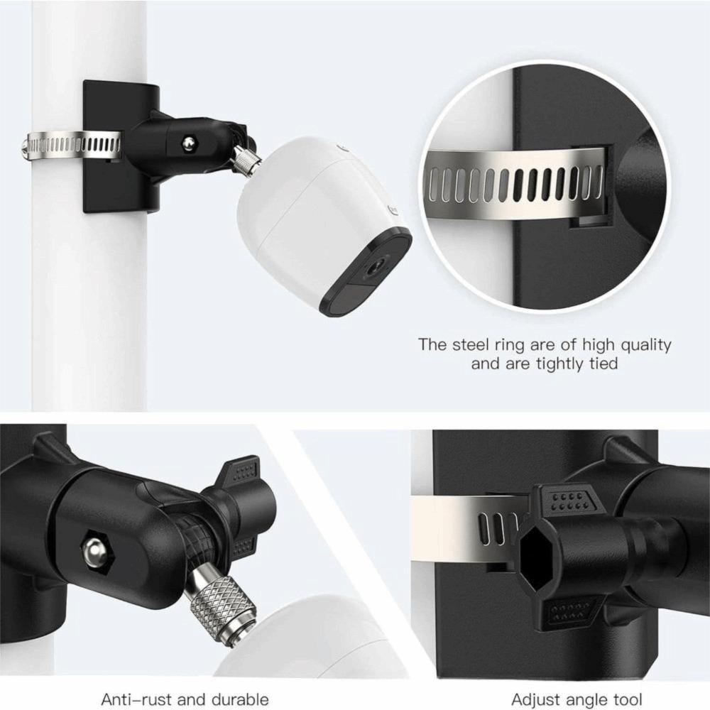 Adjustable Camera Pole Mount Bracket Camera Mount Stand for Arlo/Wyze/Eufy cam Outdoor Installation