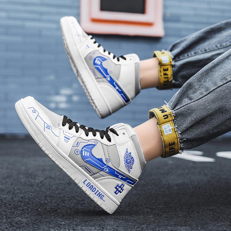 Yiyu Large Size Men and Women Couples High Help Basketball Shoes New Personality Comfortable Sneakers Dance Training Yiyu Large Size Men and Women Couples High Help Basketball Shoes New Personality Comfortable Sneakers Dance Training