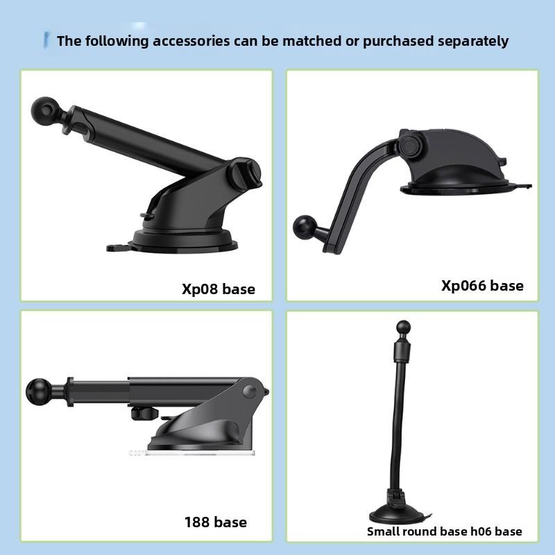 1PCS Car Telescopic Rotating Sucker Accessories 17mm Silicone Bracket Car Holder Suction Cup Base Bracket Black for All Auto