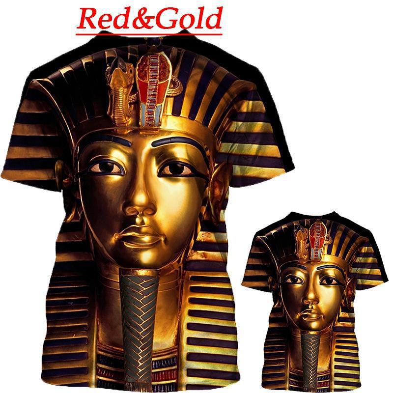 Ancient Egyptian Pharaoh 3D Digital Printed Pattern T-shirt Retro Style Men's Loose T-shirt