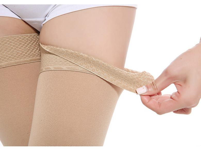 Level 2 Medical Compression Open-Toe Long Leg Sleeves - High Elastic, Slimming, Blood Circulation Support Socks.