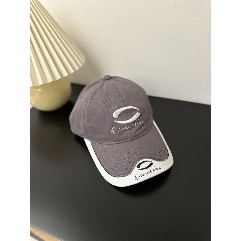 New Men and Women Baseball Cap Splicing Color Big Head Circumference Baseball Cap Outdoor Embroidered Sun Hat