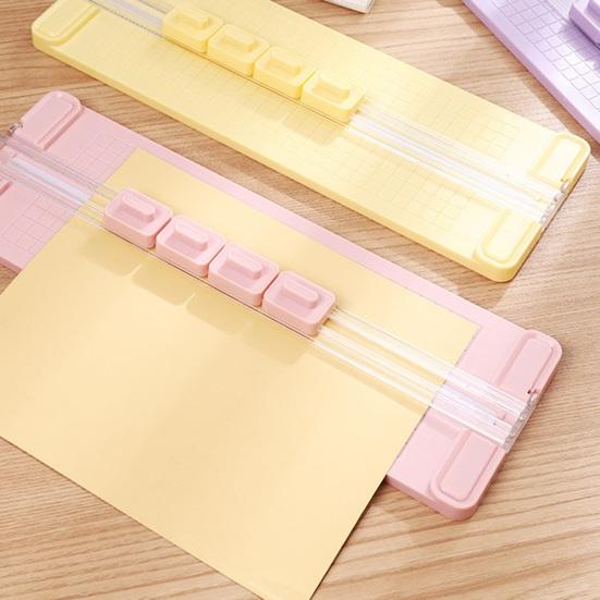 Paper Cutters Portable Double-Ended Orbital Trimmer 4-in-1 Blades Mini Paper Trimmer with Ruler Grid Scrapbooking Tool for Precise Crafting DIY
