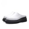 Luxury Leather Platform Man Half Slippers with Heels Genuine Leather Summer Wedding Business Social Shoes Outside Sandals