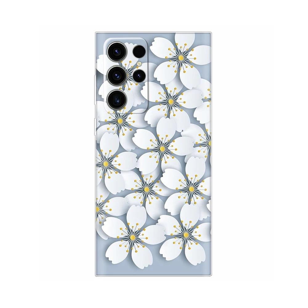 Case For Samsung Galaxy S24 Ultra Cute Heart Flower Cover Soft Silicone Case Protective Funda For Samsung S24 S24+ S 24 Plus Bag