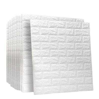 12pcs 77*70cm Self Adhesive 3D Wallpaper Wall Decor Sticker Foam Brick Waterproof Mould Moisture Proof Bathroom Kitchen Room