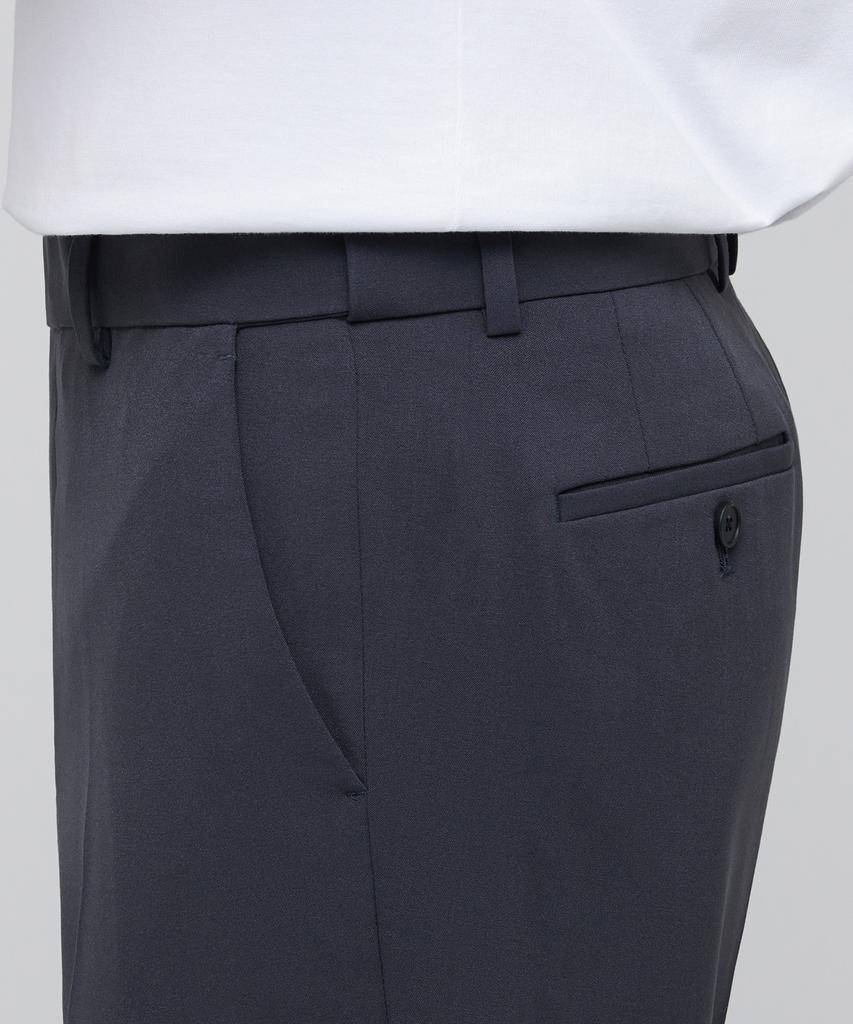 Musinsa Standard Lightweight Tapered Hidden Banding Crop Slacks [Blue Gray]