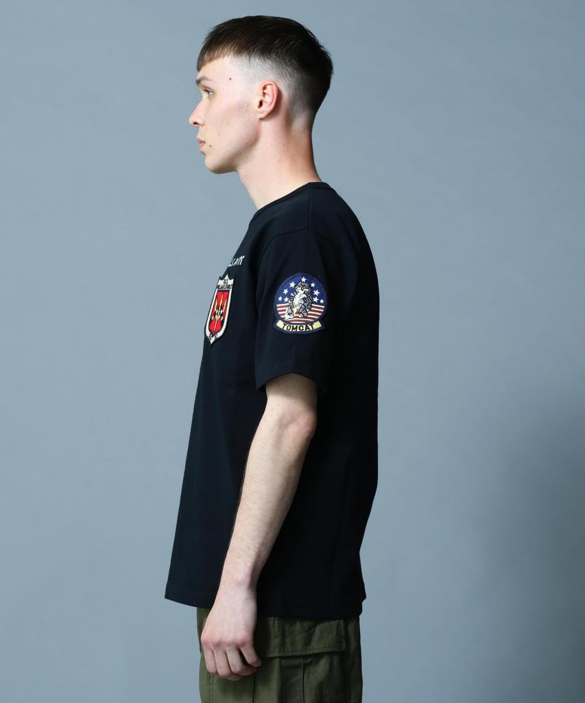 AVIREX TOP GUN WAPPEN CREW NECK Top Gun Patch XL T-SHIRT (WEB&DEPOT Exclusive) T-Shirt, 010, Black, 783-3934021
