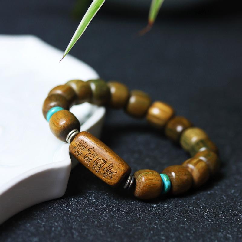 Hot Sale Natural Fragrance Bracelet Durable Lightweight Fashion Con Cuentas Bright Color Gift Smooth Wooden Bead Bracelet