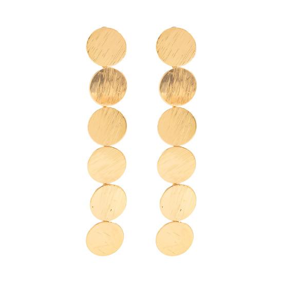Collana a Y Chunky Dischi Metallici Choker Dischi Moneta Testurizzati Pendente