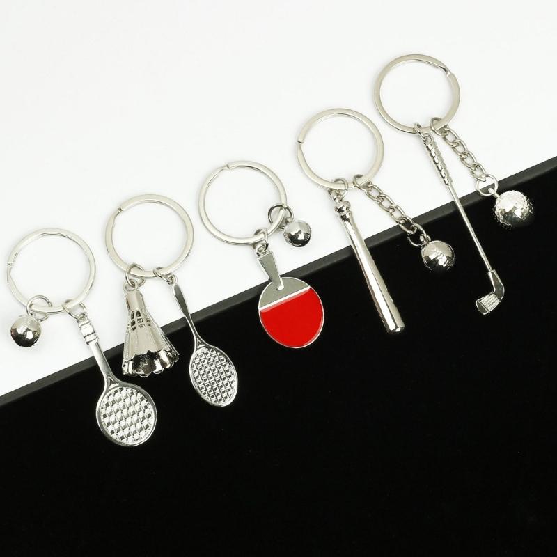 Appassionato di Tennis Accessorio Chiave Design Racchetta Metallici Texture in Lega Portachiavi Ciondolo per Fan Sportivi Regalo per Fan Sportivi