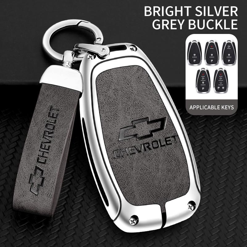 Zinklegierung Leder Auto Schlüsselabdeckung Hülle für Chevrolet Aveo Bolt Onix Cruze Spark Cavalier Colorado Lacetti Traverse Silverado