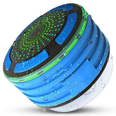 Alto-falante para chuveiro Waterpoof IPX7 portátil sem fio Bluetooth com ventosa de rádio LED humor