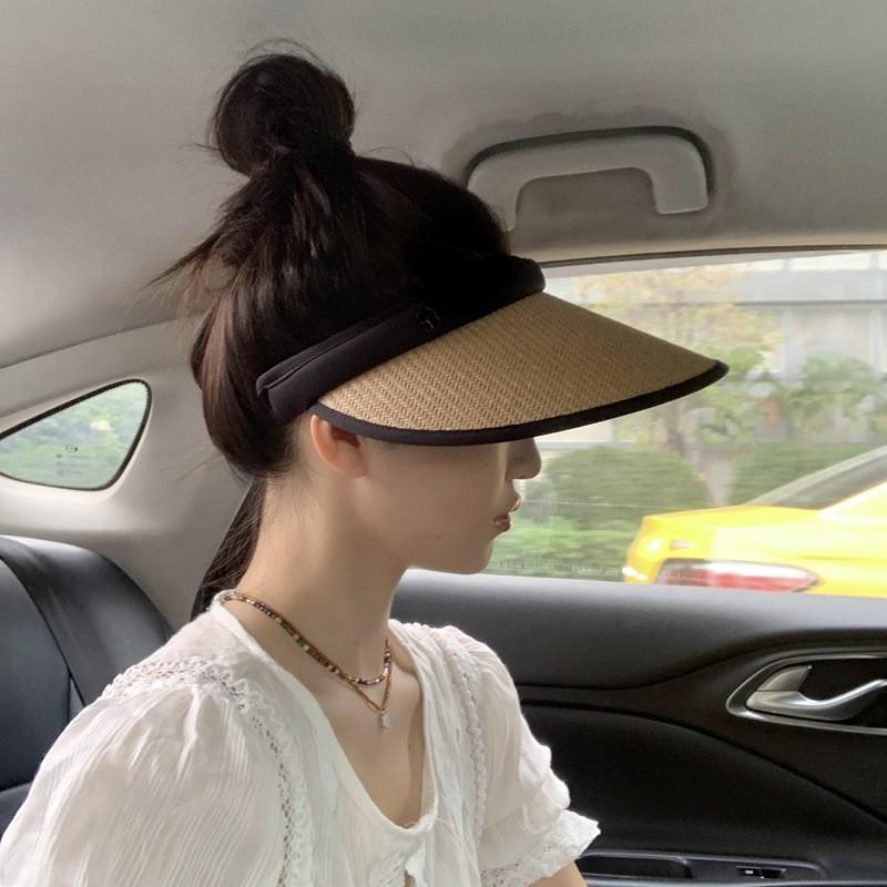 Womens Summer Sun Hat Large Brim Uv Protection Straw Hat With Sunshade For Outdoor Activities And Beach