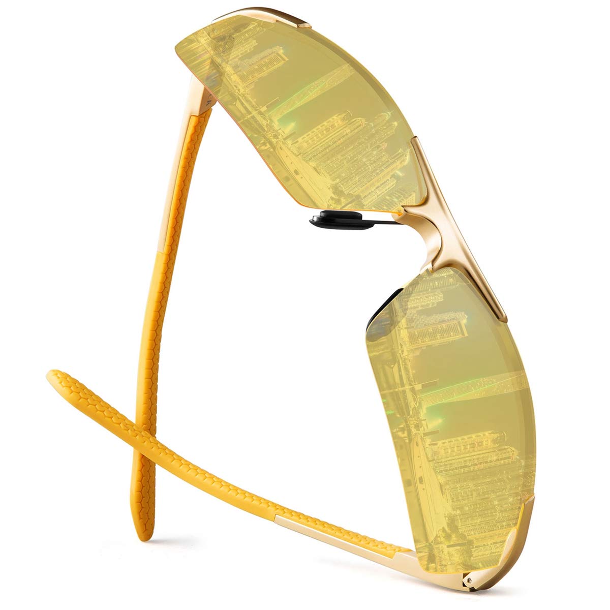 

Спортивні сонцезахисні окуляри SOXICK для нічного нічного нічного УФ-поляризованого водіння, риболовлі, водіння, захисту, лінз, чоловічих окулярів жовтий