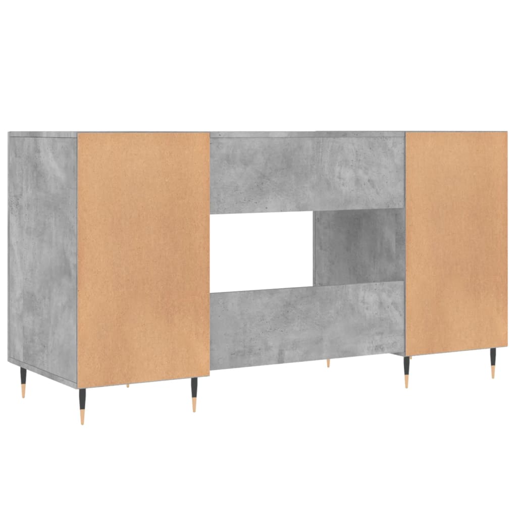 Desk, Concrete Gray, 140X50X75 Cm, Wood-Based Material