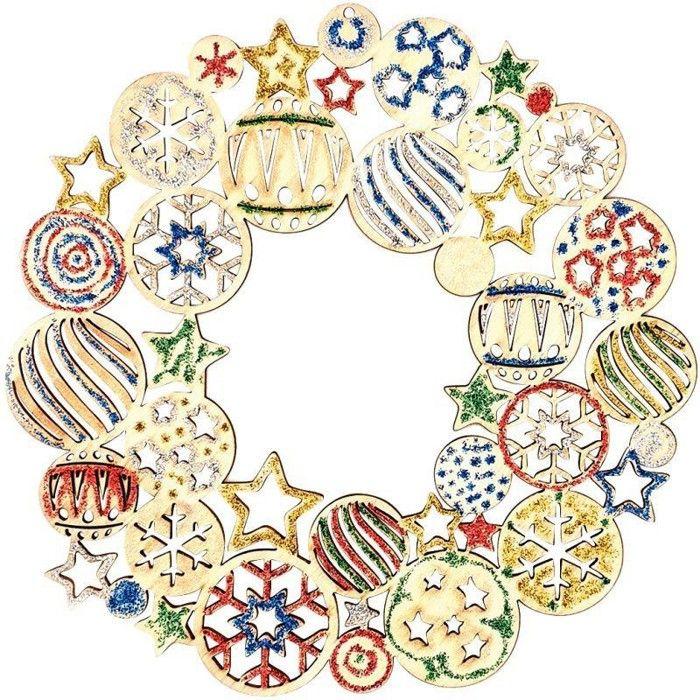 Couronne décorative - CTOP - 22,5 x 22,4 cm - Bois naturel - Intérieur - Mixte