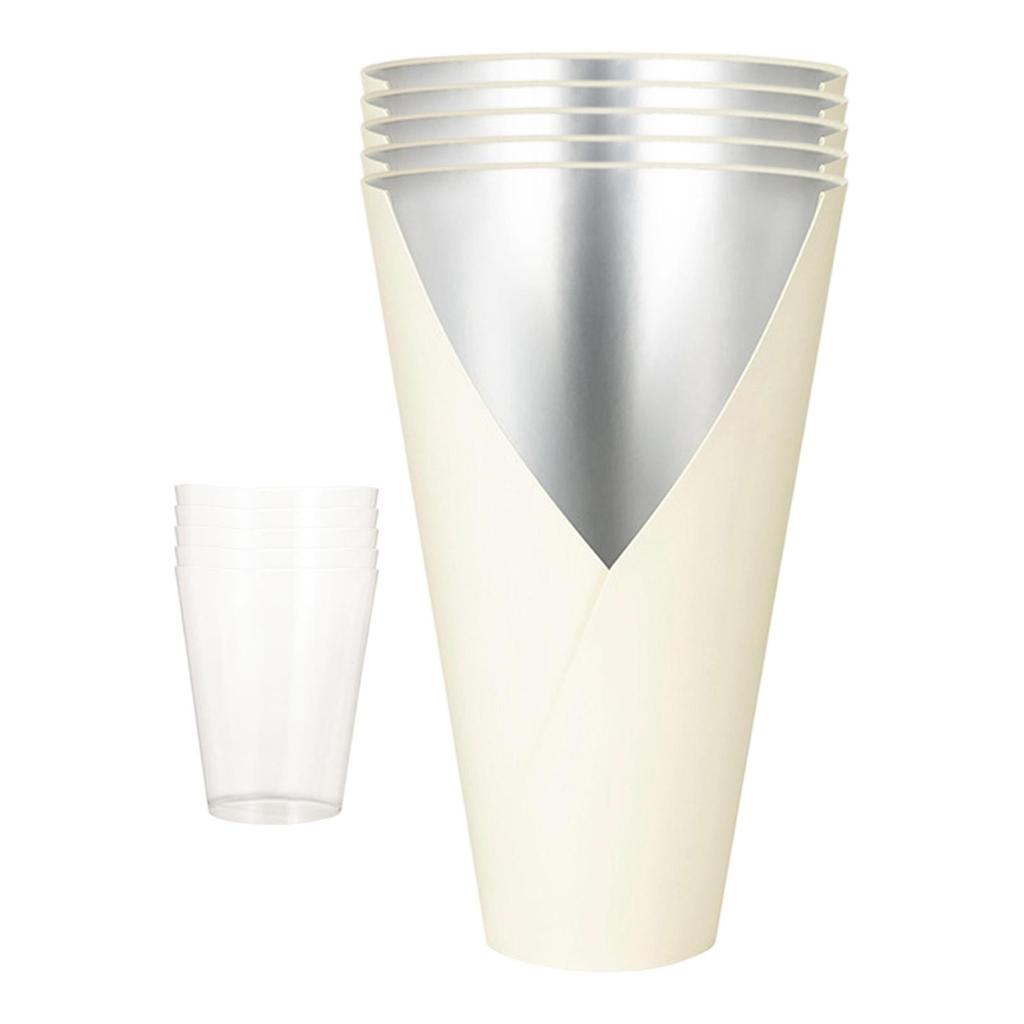 Cutie Decorativă cu Aranjament Floral, 5 Bucăți, cu Accesoriu Liner din PP, DIY Eveniment, Accesorii Florărie, Ușoară, Rezistentă la Apă