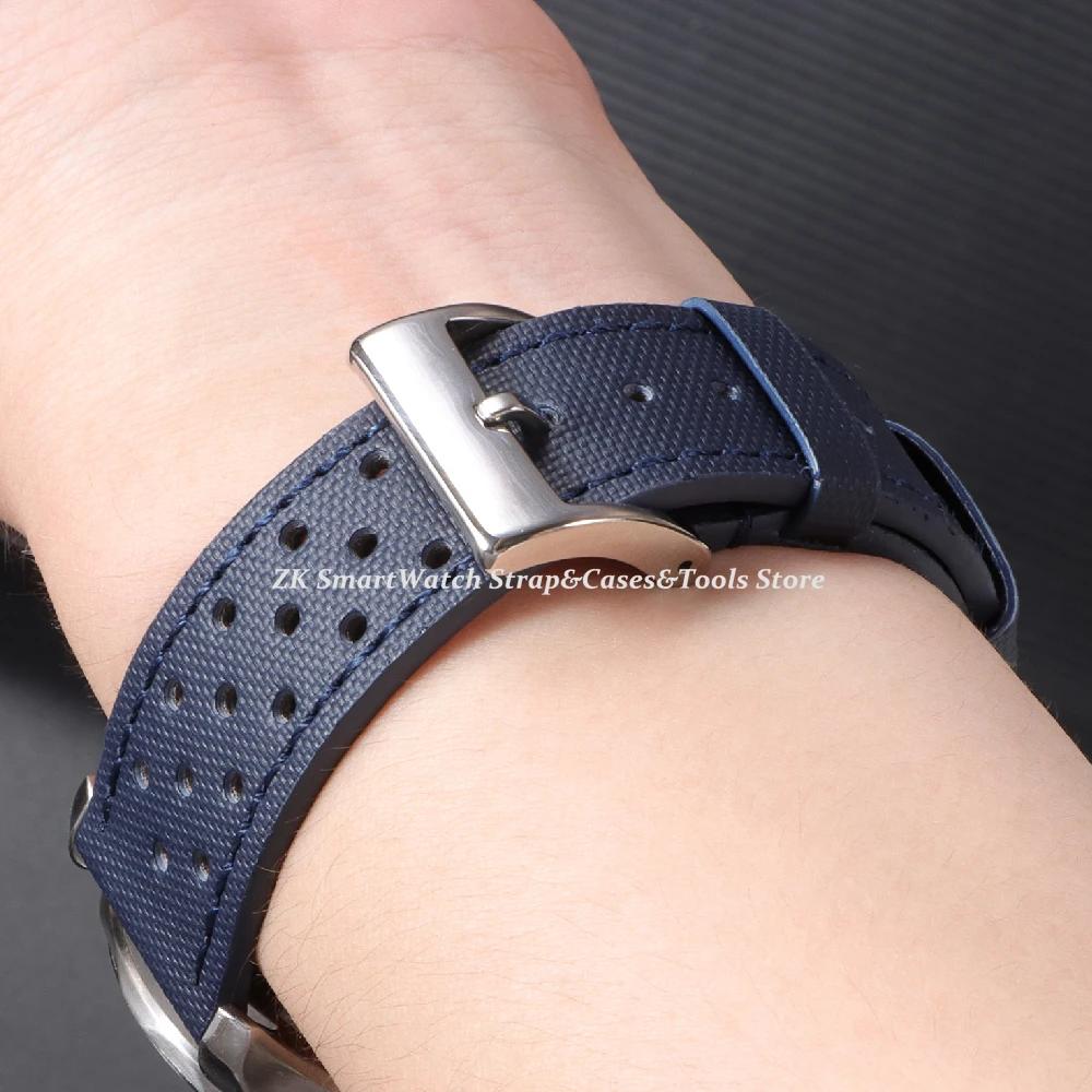 Premium Qualität Nylon Segeltuch Uhrenarmband 18mm 20mm 22mm Band Wasserdichte Stoffbänder Schnellverschluss Armband Gürtel Zubehör