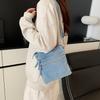 Denim Bag Multi-Layer Shoulder Bag Commuter Crossbody Small Square Bag