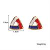 Hollow Triangle Contrast Color Stud Earrings for Women Statement New Trendy Enamel Glaze Geometric Brincos Party Jewelry