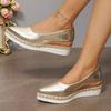 Women Shoes Shallow Mouth Single Shoes Pointed Head Wedge Platform Shoes for Women Loafers Leather Casual Footwear Zapatos Mujer